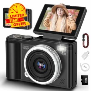 4K 64MP Digital Camera with 32GB TF Card