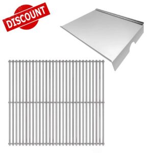 Stainless Steel Cooking Grates with Drip Tray Heat Baffle Replacement Parts for Traeger Pro 575 Pro 22