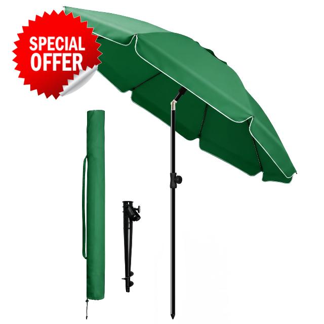 VOUNOT® 2m Tilting Garden Parasol with Ground Anchor