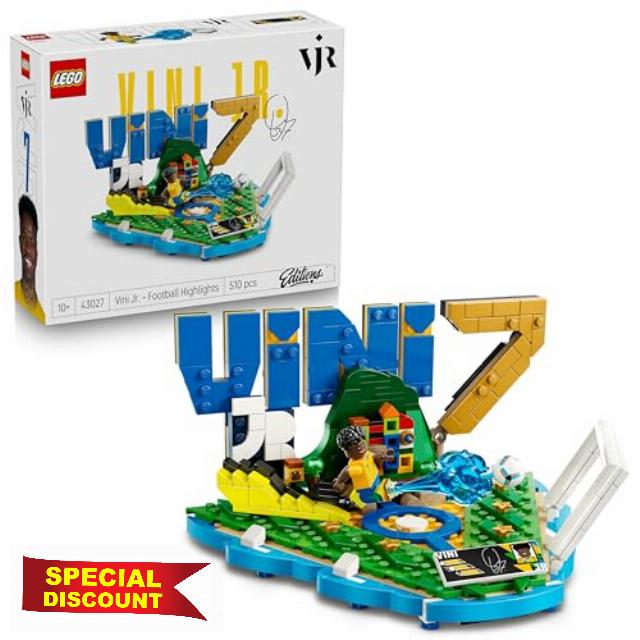 LEGO Editions Vini Jr. – Football Highlights Toy - 3D Display Model Kit w/Collectible Minifigure - Kids' Room Decor - Gift for 10+ Year Old Boys