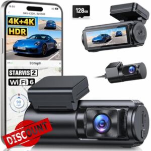 GKU 4K+4K Dash Cam Front and Rear