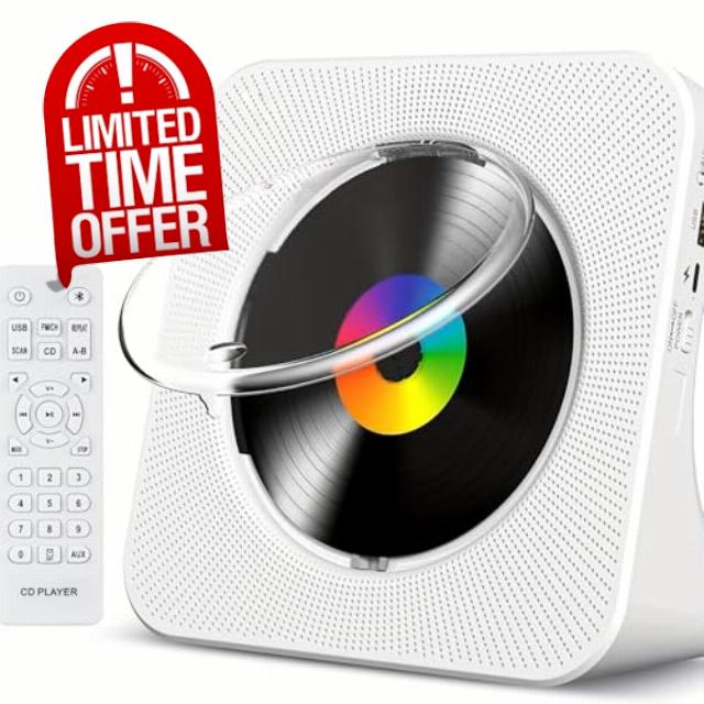 Desktop CD Players for Home with Cable and Adapter