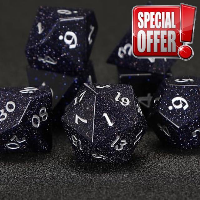 ZYRRY Stardust Dice Set – 7 Polyhedral Dice for DND