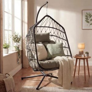 Stand Foldable Wicker Pod Chairs for Garden