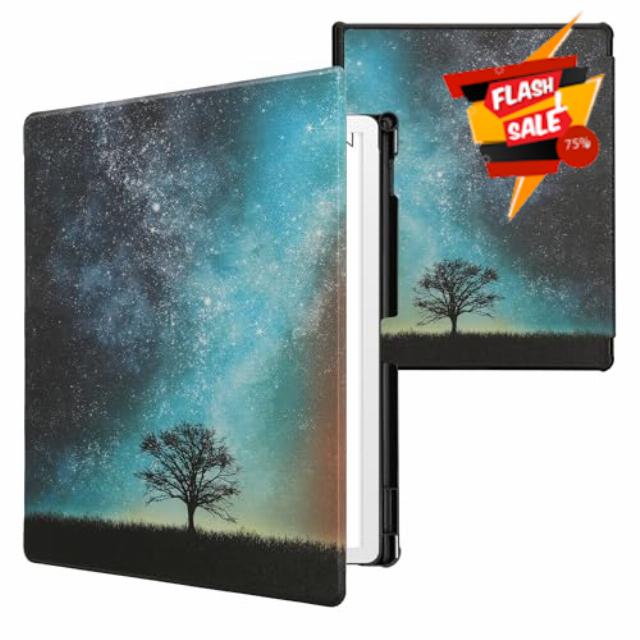 kwmobile Cover for Amazon Kindle Scribe 11" (2025) Case - eReader Cover with auto sleep funktion - Cosmic Nature with Blue/Grey/Black