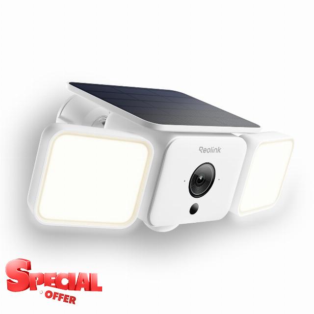Reolink 2K 150° Security Cameras Wireless Outdoor Solar Floodlight Cam