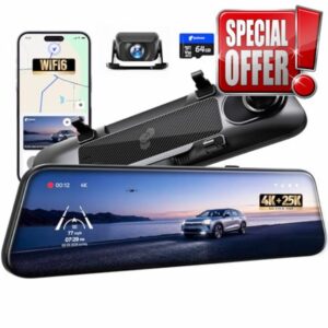 Pelsee S12 Native 4K +2.5K Mirror Dash Cam