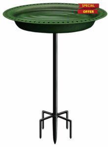 Garbuildman Birdbath with Premium 5-Prong Metal Stake