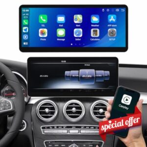 12.3" Wireless Carplay/Android Auto TouchScreen for Mercedes-Benz C Class W205 GLC V Class W447 2015-2019 NTG5.0 Car Stereo Multimedia Car Audio Receive
