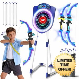 VATOS 2 Pack LED Bow and Arrow for Kids with Auto Scoring