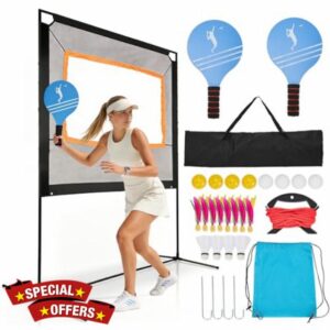 Portable Paddle Game Set with Badminton Net – 4-in-1 Pickleball