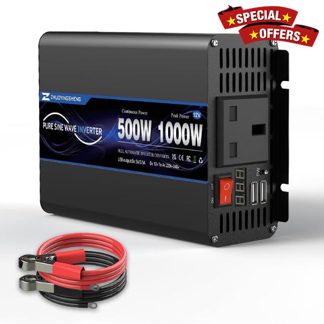 500W Pure Sine Wave Inverter 12V to 240V AC