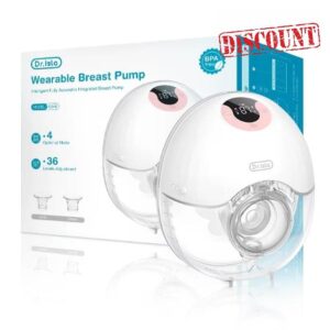 RPH Wearable Breast Pump Hands Free Electric Breast Pumps Comfort Milk Collector Lightweight with LED Display 4 Modes & 36 Levels (Pink)
