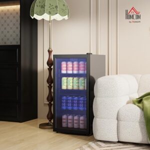 Under Counter Freestanding Beer Fridge 115 Can with Glass Door