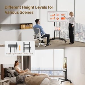 Portable TV Floor Stand with Laptop Shelf