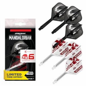 Target Darts Star Wars Mandalorian K Flex Integrated Dart Flights & Shafts | Character Inspired Pack of 6 K-Flex