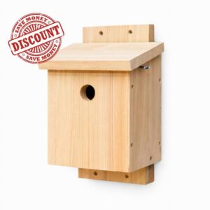 JM Bower Wooden Bird Nest Box – Grown in Britain Certified Western Red Cedar Bird Box for Garden