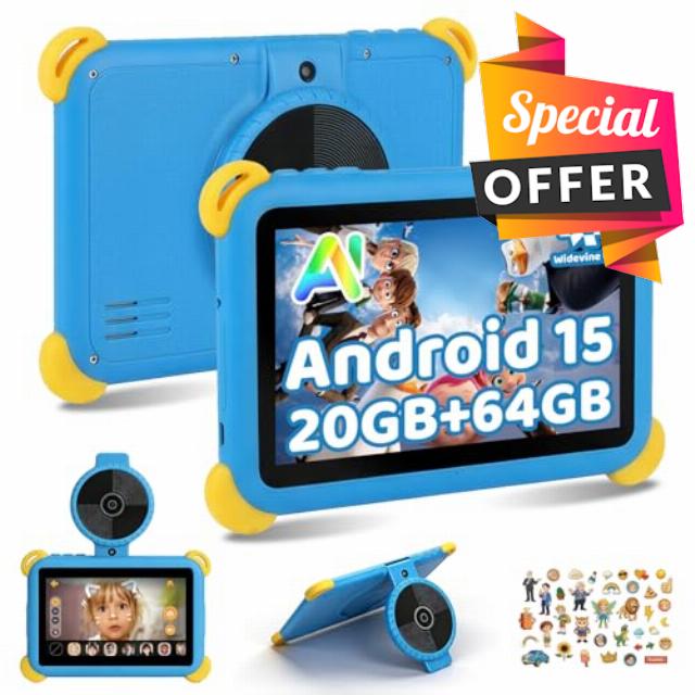 Kids Tablet 7 inch Android 15 Tablet for Kids