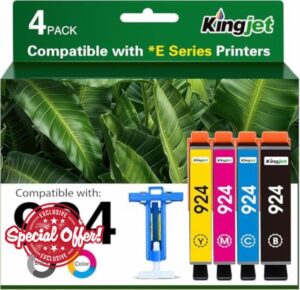 KINGJET 924 Ink Cartridges Replacement for HP 924 for HP OfficeJet Pro 8120e OfficeJet Pro 8122e 8124e 8125e 8132e 8134e 8135e 8130e 8138e 8139e All-in-One (No Chip