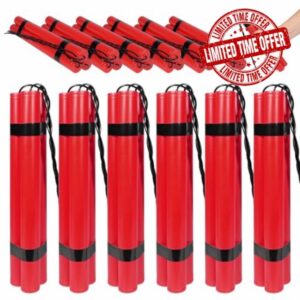 Simple polymer 18 Pcs Fake Dynamite Sticks Fake Weapons Red TNT Plastic Stick for Adult Halloween Film Costume Prop