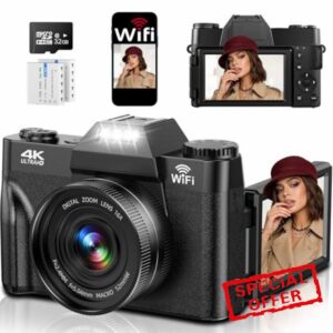 4K 75MP Digital Camera with WiFi