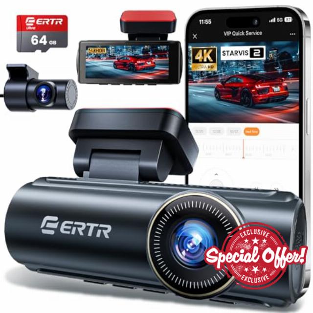 4K Dash Cam Front and Rear