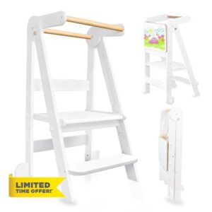 Uuoeebb Foldable Learning Tower with 3 Adjustable Height