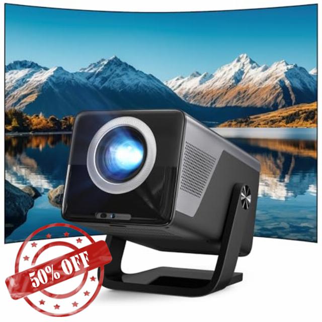 [2000 ANSI/AI Visual Calibration/4K Support] X7 Native 1080P Smart Projector with Android 14 OS