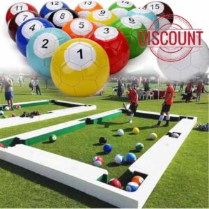 16Pcs Leather Football Pool Kick Billiards Set Leather Soccer Snooker Balls Billiards Game Set Outdoor Indoor Family Fun Table Game for Garden Backyard Playroom
