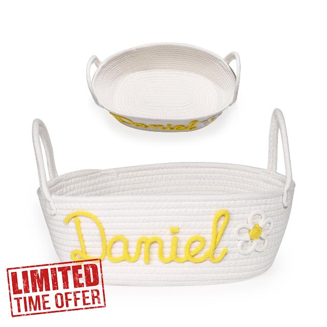 Personalised Rope Storage Basket with Name