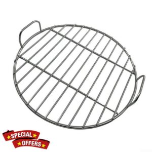 Stainless Steel Round Cooking Grate with Handle for Weber 57 cm Kettle Grills Replacement Part for Models 7432 and 24304 BBQ Grill Rack for Outdoor Charcoal Barbecue(53cm)