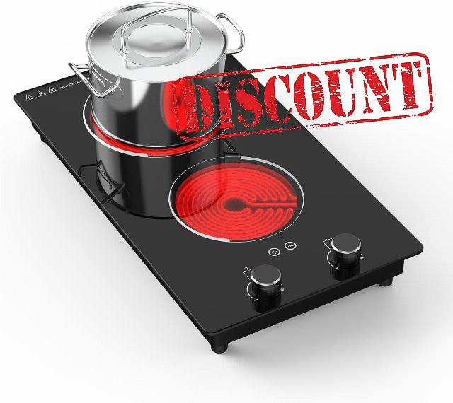 3000W Ceramic Hob 2 Zones