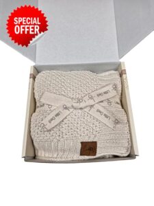ZOE Baby Blanket Beige - Stroller Blanket & Cuddle Blanket made from 50% Recycled Cotton & 50% Polyester - GRS & OEKO-TEX Class 1 - Soft & Washable - Gift Box