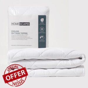HOMESCAPES Cooling Cot Bed Mattress Topper 70x140cm Set of 2 – Cool Touch Breathable Quilted Cot Bed Mattress Pads for Toddler & Child