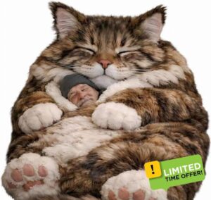 Cat Sleeping Bag for Human - 80"x31" Giant Fluff-y Cat Sleeping Bag for Adults