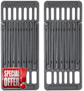 Set of 2 Adjustable Cast Iron Cooking Grates – 15 cm Wide Universal Replacement Grill Grids for BBQ Grills