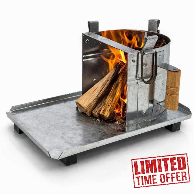 Housetronics Iron Chulha Heavy Duty Portable Camping Sigdi Stove - Charcoal & Wood Burning Stove with Handle for Home
