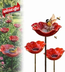2026 New Handmade Metal Flower Garden Stake Bird Bath