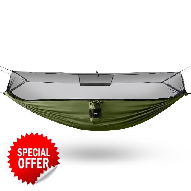 Night Cat Camping Hammock for 1 Person: Portable Hammock with Mosquito Net Lightweight for Backpacking Outdoo
