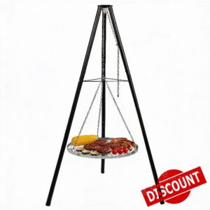 Crystals Camping Barbeque Tripod Grill - Portable Fire Pit BBQ without Fire Pit - for Outdoor Camping BBQ