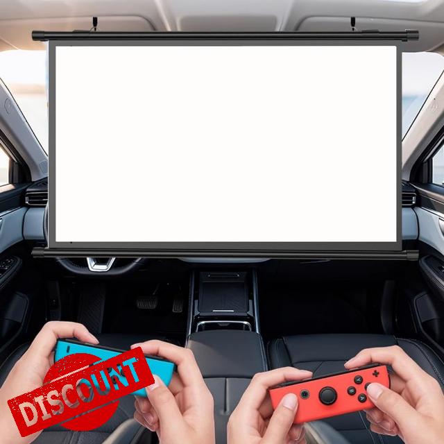 Mini Projection Screen Manual Retractable Car SUV Movies Screen Portable Projector Screen Small For RV Motorhome，40in Pull Down And Roll Up Screen Little(Black)