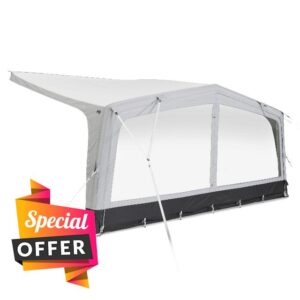 Dometic Sunshine AIR Tour Front Wall Panel – Zip-On Front Panel with 4-Way Zip & Large PVC Windows for Sunshine Air Tour Canopy (400)