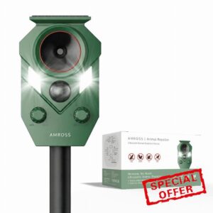 Fox & Cat Repellent for Gardens UK – Rechargeable Ultrasonic Animal Deterrent with Motion Sensor