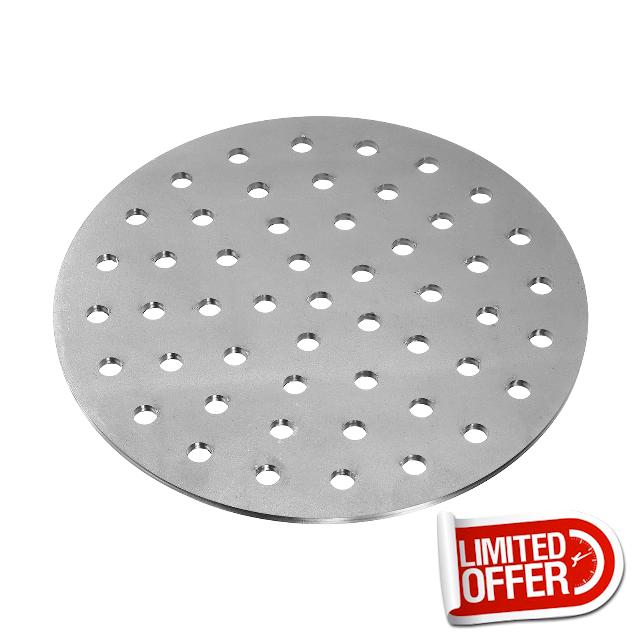 Bottom Fire Grate 9.4" Round BBQ Grill Grate Replacement High Heat Charcoal Plate Steel Plate Grilling Accessories for Grilling/Barbecue/Stove