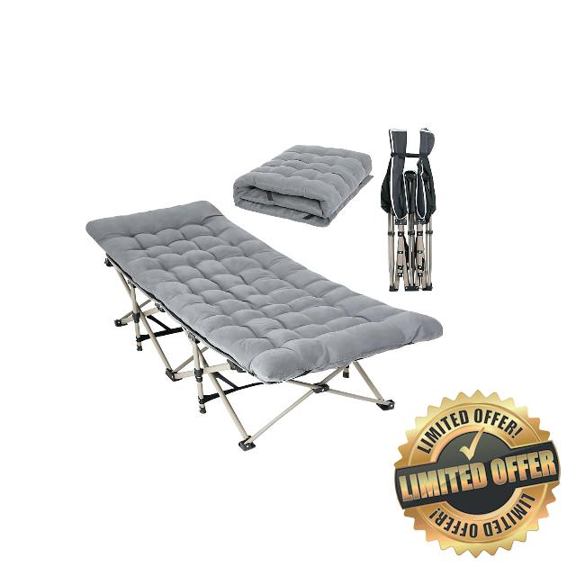 Folding Camping Bed for Adults – 69.3x 25.2" Travel Camp Bed with 1200D Oxford Fabric