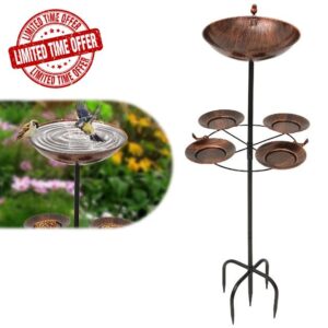 Large Metal Bird Bath with Stand
