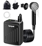 Spopal Camping shower for Camping, Rechargeable Camping Shower Pump with Folding Bucket, 6000mAh,...