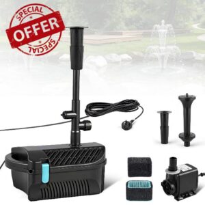 Pond Pumps for Outdoor Ponds with Filter and Fountain Head