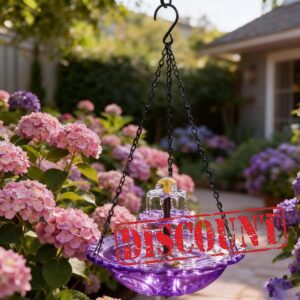Solar-powered three-tiered suspended bird bath fountain