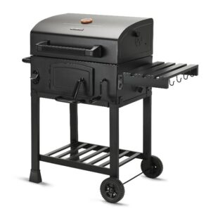 Big Smokey Black Label Charcoal BBQ | American Style Barrel Grill with Cast Iron Cooking Grates
